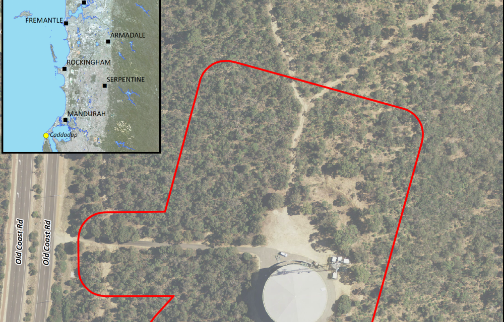 Elevated steel water tank proposed for bushland setting near Mandurah, Western Australia