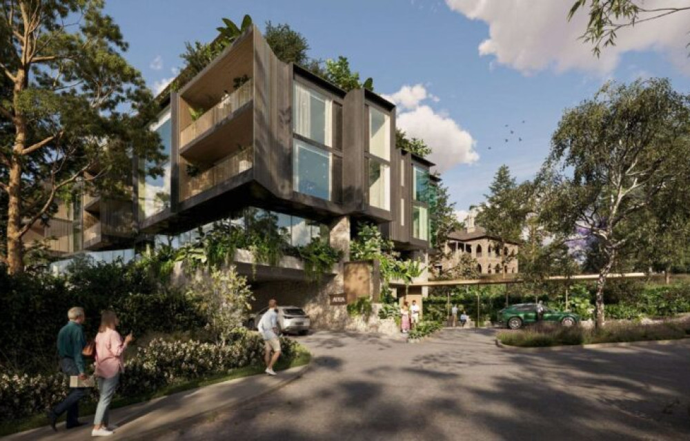 Aerial view of the St Francis College site showing heritage buildings and proposed aged-care redevelopment.