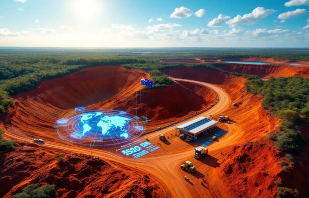 Construction of haul road and camp accommodation for bauxite mining project in remote Queensland, with heavy machinery at work.