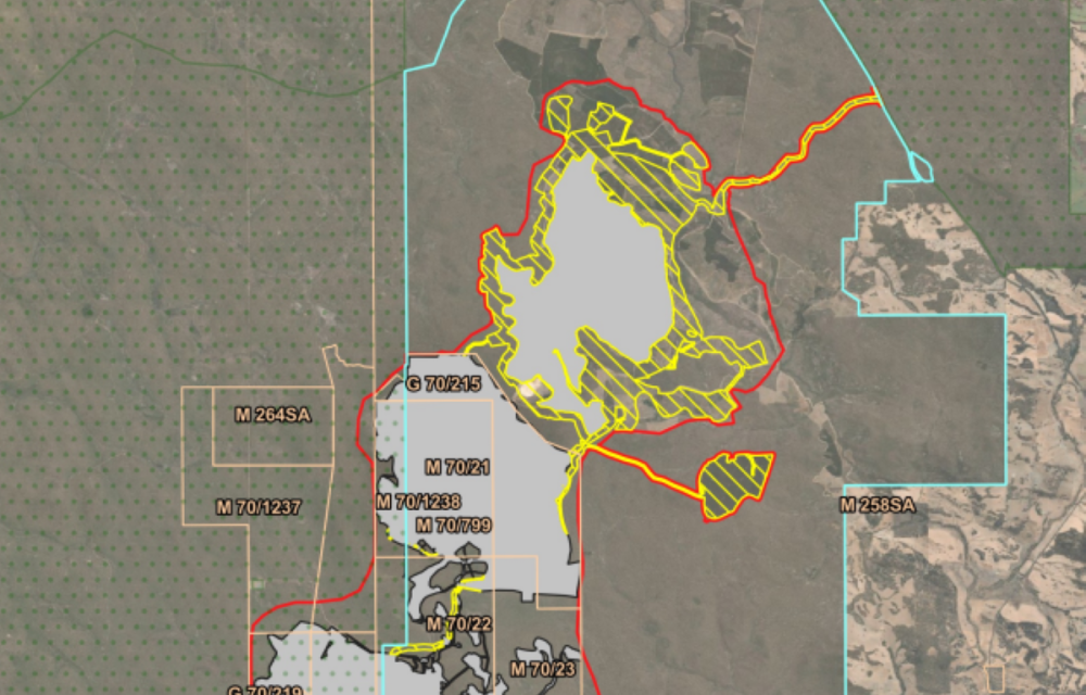 Aerial view of a gold and copper mining operation in Western Australia’s Peel region, proposed for expansion and environmental assessment