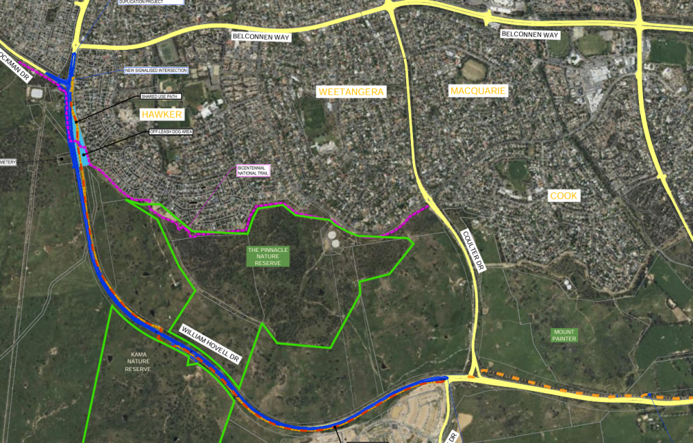 Plans for a road duplication project in the ACT
